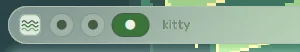 Workspace indicators as identical dots, the active one filled